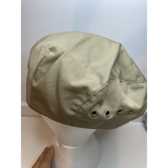Vintage Eddie Bauer Newsboy Golf Cabby Hat Cap Sz Large Beige Plaid Lined USA - Picture 3 of 6
